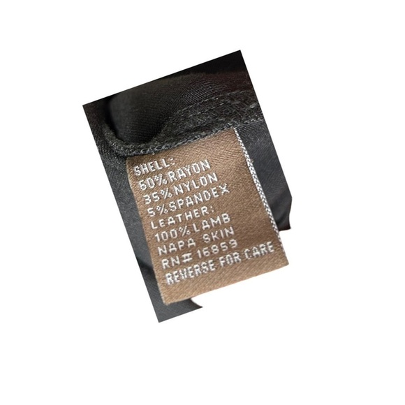 J. McLaughlin Farrow Black Knit Top Lambskin Leather 3/4 Sleeve Womens M - Picture 4 of 4